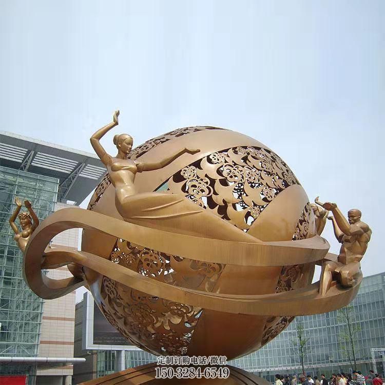 地球天使雕塑，鏤空烤漆制作，時代科技標識雕塑