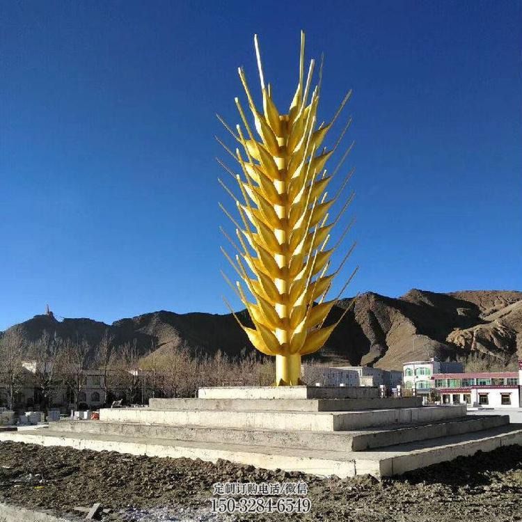 麥穗景觀雕塑，農(nóng)作物標識雕塑，不銹鋼城市植物雕塑