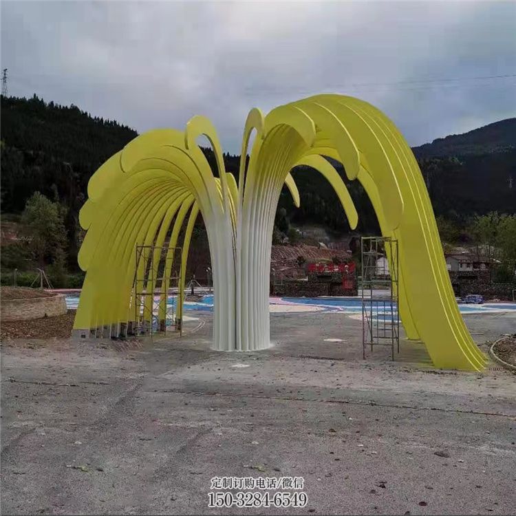 抽象樹雕塑，現(xiàn)代化體系，不銹鋼旅游區(qū)植物裝飾雕塑